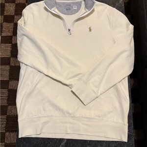 Polo by Ralph Lauren Men’s Cream Quarter-Zip Sweater